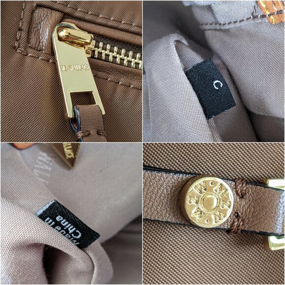 MZ Wallace Brown Nylon & Leather Trimmed Satchel Shoulder Bag With Pouch - Picture 14 of 16